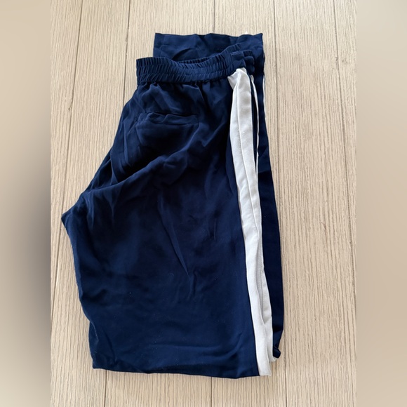 Walter Baker Navy Track Pants with White Side Stripes size S/M - Picture 6 of 7